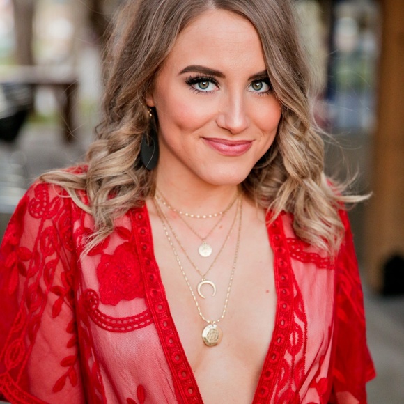 Gold Tone Hammered Layered Necklace - Picture 4 of 5